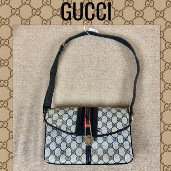Gucci Handbags - 💯Gucci Shoulder Bag GG Sherry Blue PVC